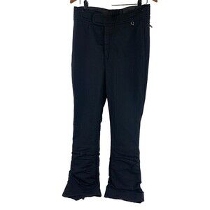 Schoeller Skifans Black Snow Pants USA Nylon Wool High Rise Zip Hem Womens 12